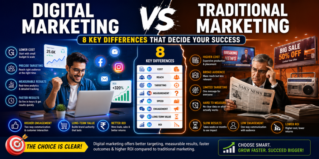 Digital marketing vs traditional marketing