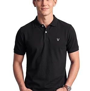 Allen Solly Men’s Polo T‑Shirt | Comfortable Rich Cotton Blend, Band Collar, Regular Fit | Stylish & Premium All Day Wear